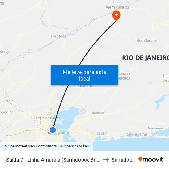 Saída 7 - Linha Amarela (Sentido Av. Brasil) to Sumidouro map