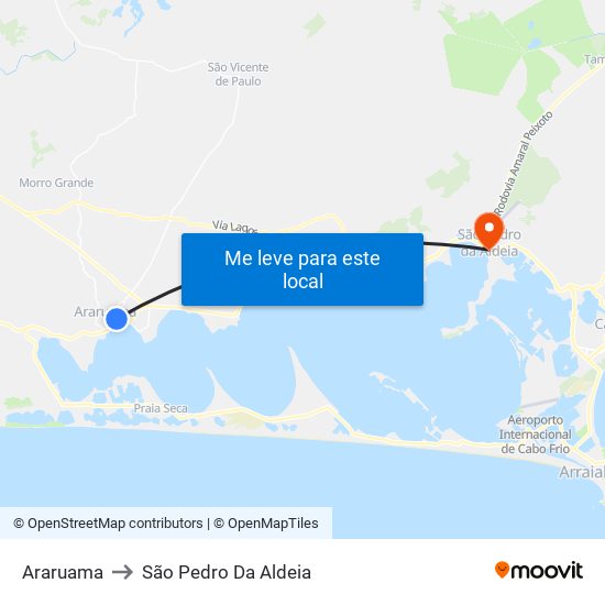 Araruama to São Pedro Da Aldeia map