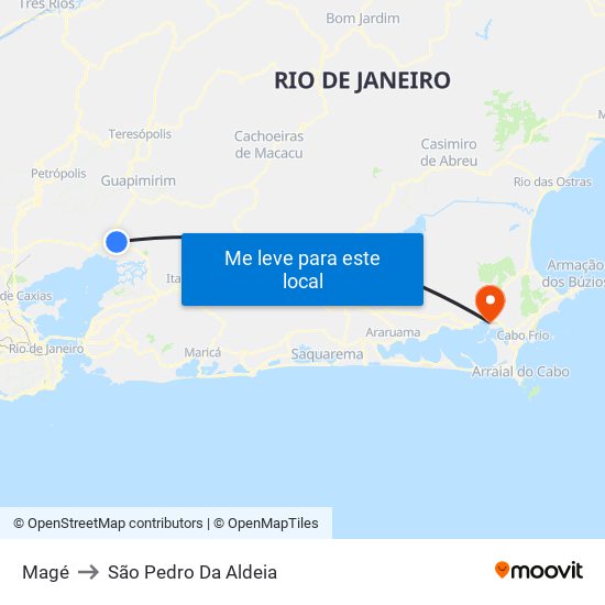 Magé to São Pedro Da Aldeia map