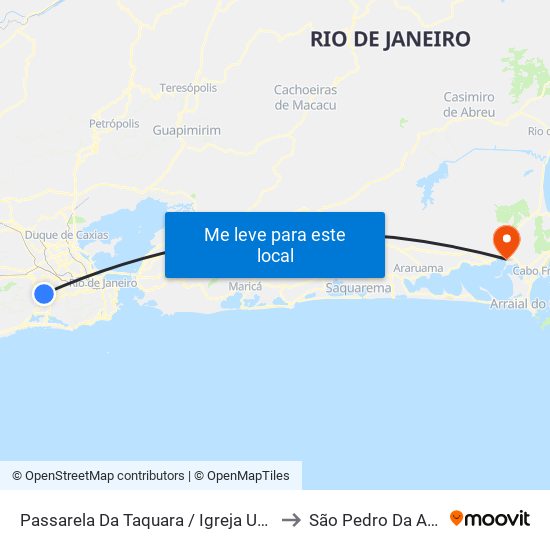 Passarela Da Taquara / Igreja Universal to São Pedro Da Aldeia map