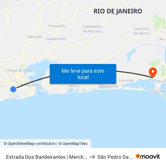 Estrada Dos Bandeirantes | Merck | Coca-Cola to São Pedro Da Aldeia map