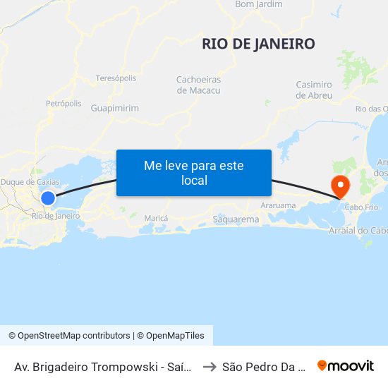Av. Brigadeiro Trompowski - Saída Da Ilha to São Pedro Da Aldeia map