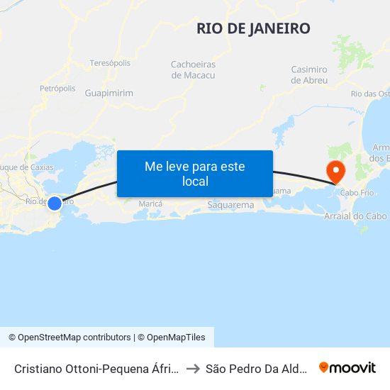 Cristiano Ottoni-Pequena África to São Pedro Da Aldeia map