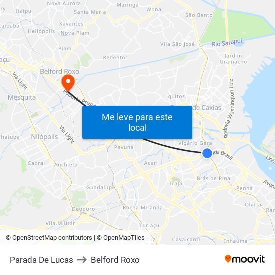 Parada De Lucas to Belford Roxo map