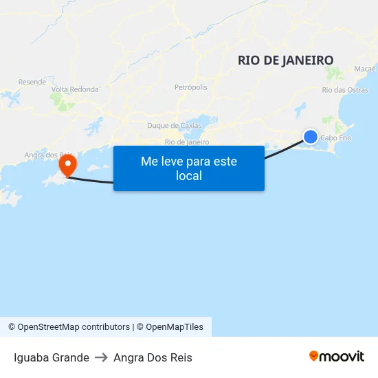 Iguaba Grande to Angra Dos Reis map