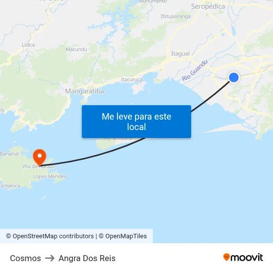 Cosmos to Angra Dos Reis map