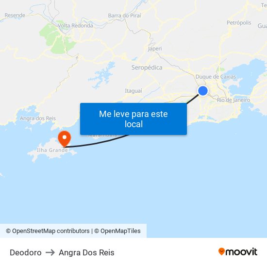 Deodoro to Angra Dos Reis map