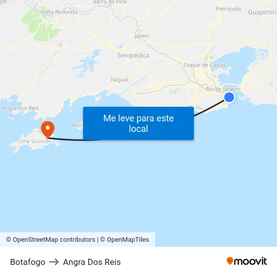 Botafogo to Angra Dos Reis map
