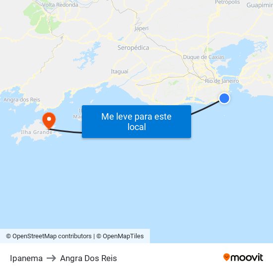 Ipanema to Angra Dos Reis map