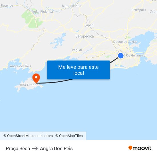 Praça Seca to Angra Dos Reis map