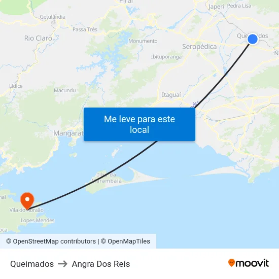 Queimados to Angra Dos Reis map