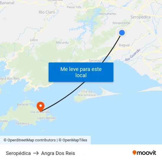 Seropédica to Angra Dos Reis map