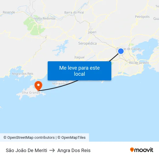 São João De Meriti to Angra Dos Reis map