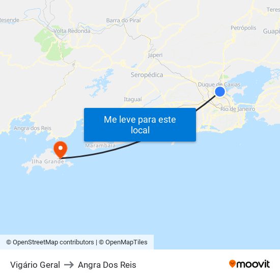 Vigário Geral to Angra Dos Reis map