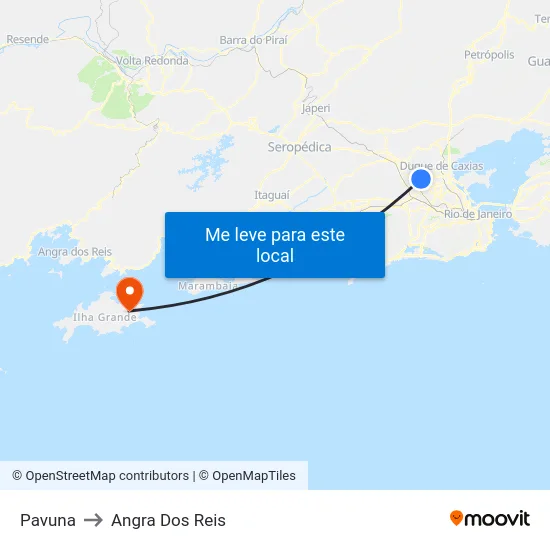 Pavuna to Angra Dos Reis map