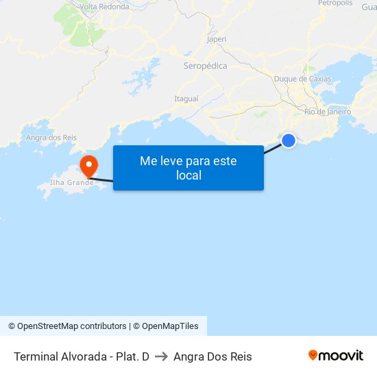 Terminal Alvorada - Plat. D to Angra Dos Reis map