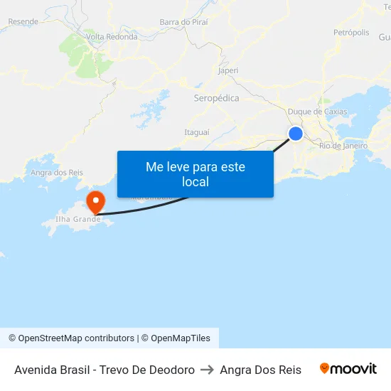 Avenida Brasil - Trevo De Deodoro to Angra Dos Reis map