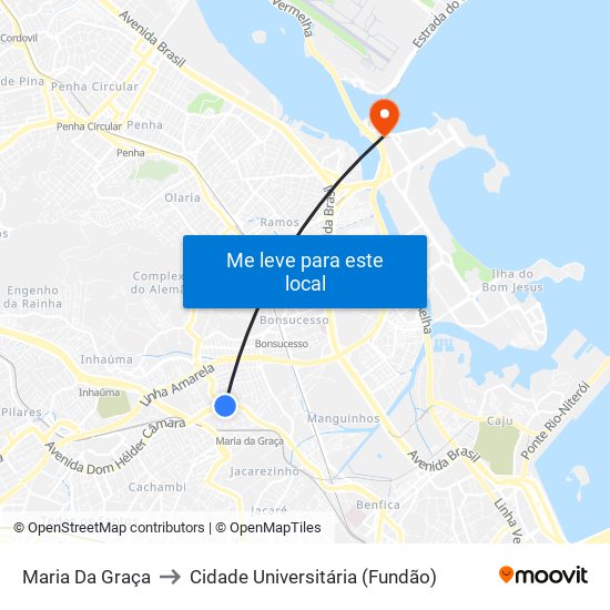 Maria Da Graça to Cidade Universitária (Fundão) map