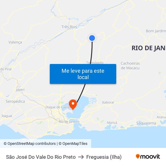 São José Do Vale Do Rio Preto to Freguesia (Ilha) map