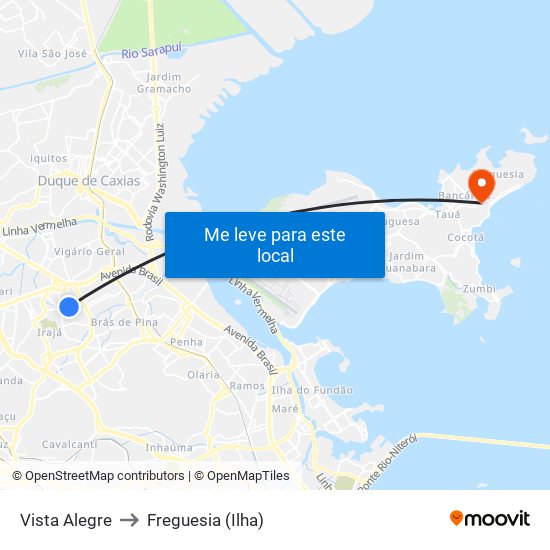 Vista Alegre to Freguesia (Ilha) map