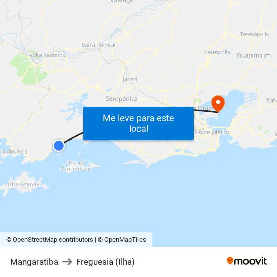 Mangaratiba to Freguesia (Ilha) map