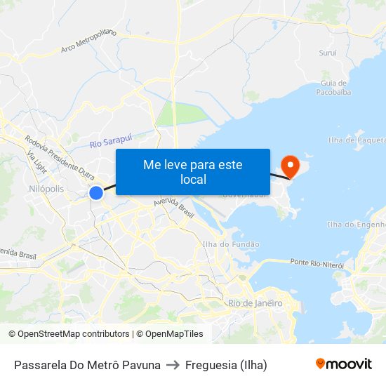 Passarela Do Metrô Pavuna to Freguesia (Ilha) map