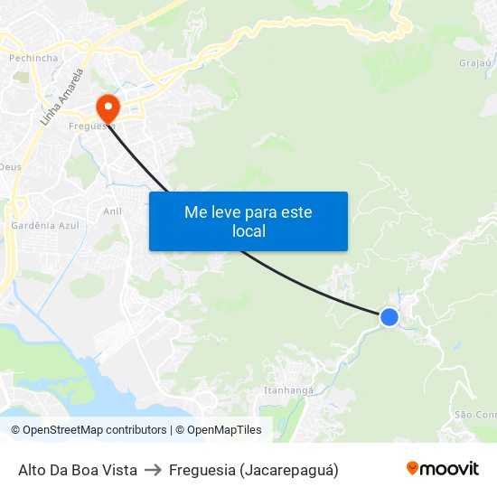 Alto Da Boa Vista to Freguesia (Jacarepaguá) map