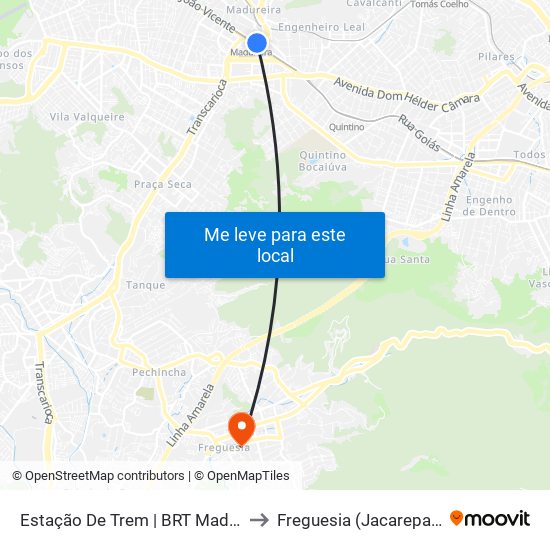 Estação De Trem | BRT Madureira to Freguesia (Jacarepaguá) map