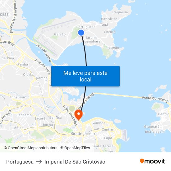Portuguesa to Imperial De São Cristóvão map