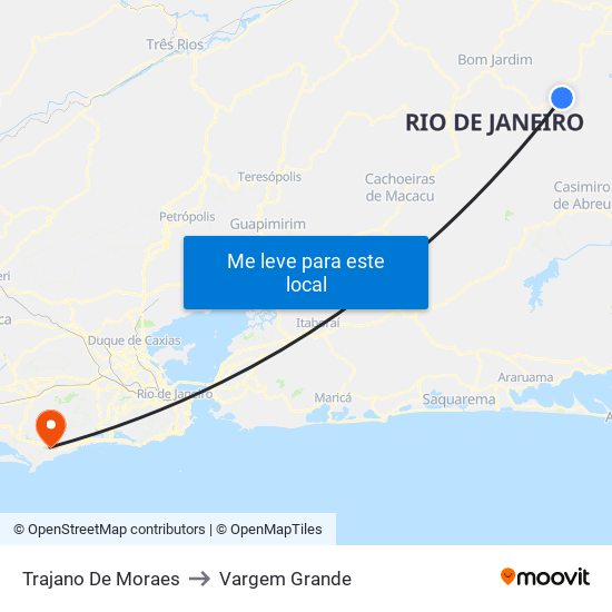 Trajano De Moraes to Vargem Grande map