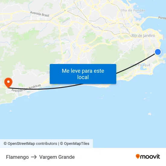 Flamengo to Vargem Grande map