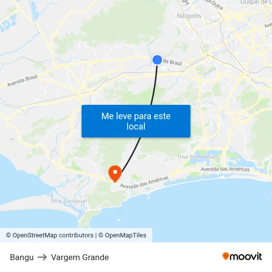 Bangu to Vargem Grande map