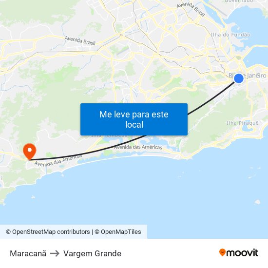 Maracanã to Vargem Grande map