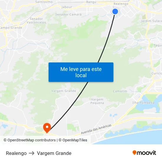Realengo to Vargem Grande map