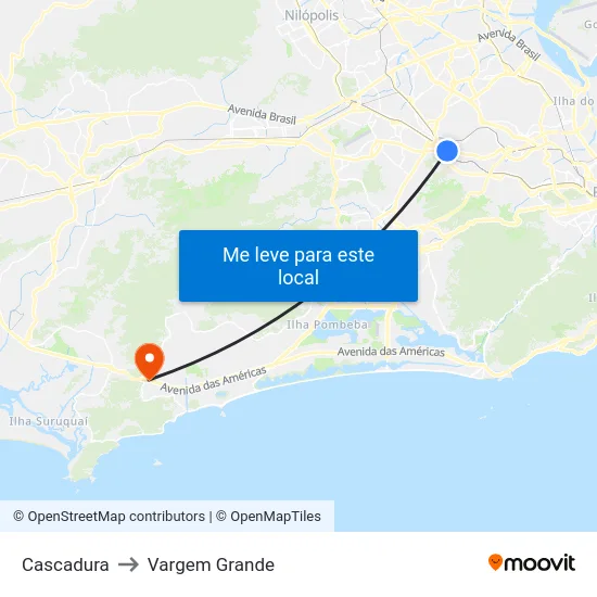 Cascadura to Vargem Grande map