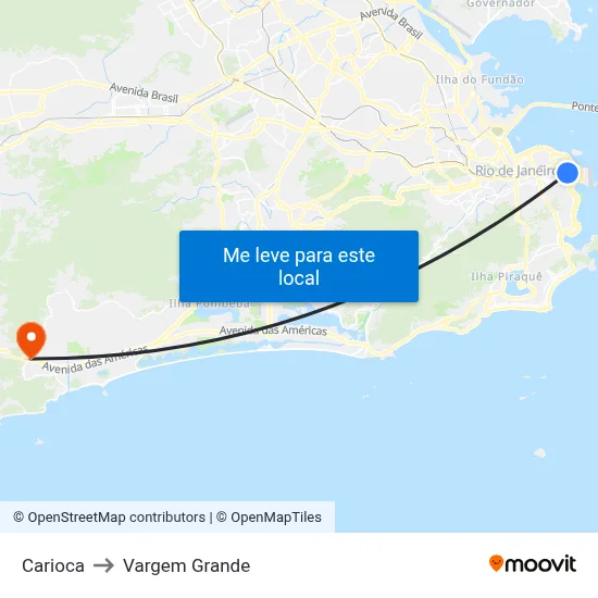 Carioca to Vargem Grande map