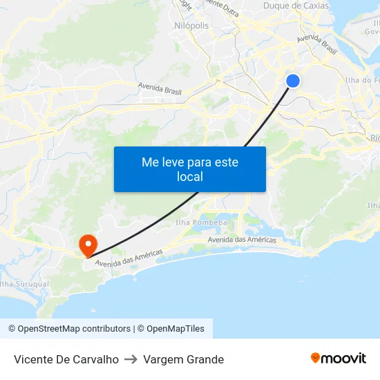Vicente De Carvalho to Vargem Grande map