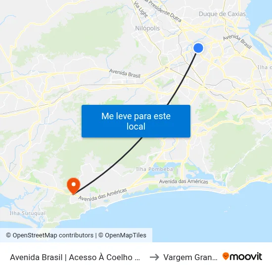 Avenida Brasil | Acesso À Coelho Neto to Vargem Grande map