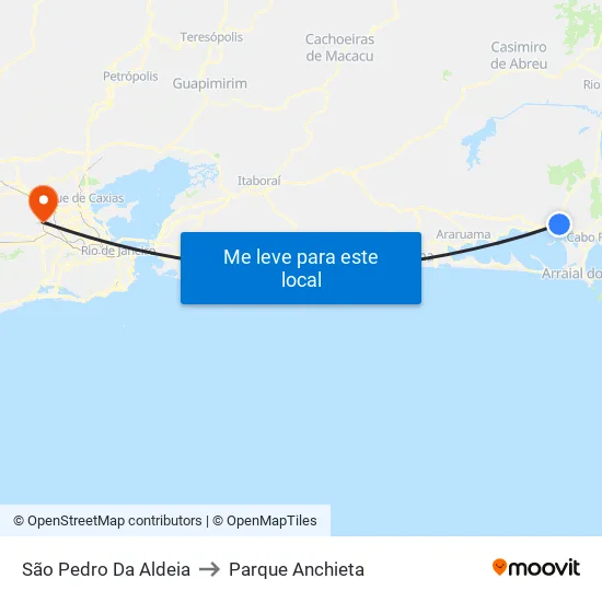 São Pedro Da Aldeia to Parque Anchieta map