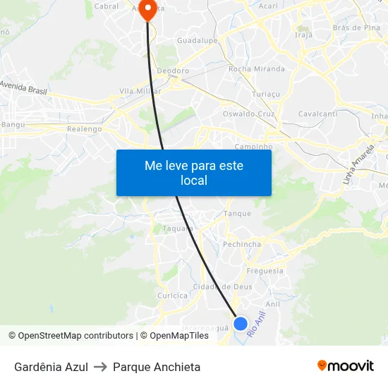 Gardênia Azul to Parque Anchieta map