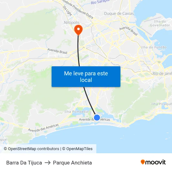 Barra Da Tijuca to Parque Anchieta map