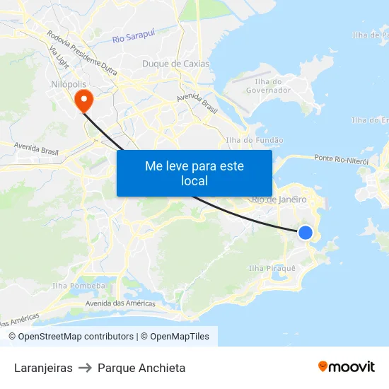 Laranjeiras to Parque Anchieta map