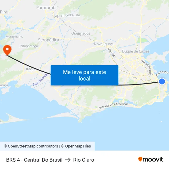 BRS 4 - Central Do Brasil to Rio Claro map