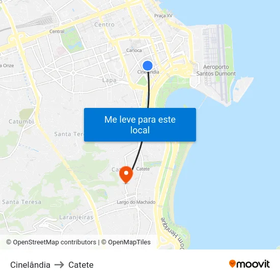 Cinelândia to Catete map