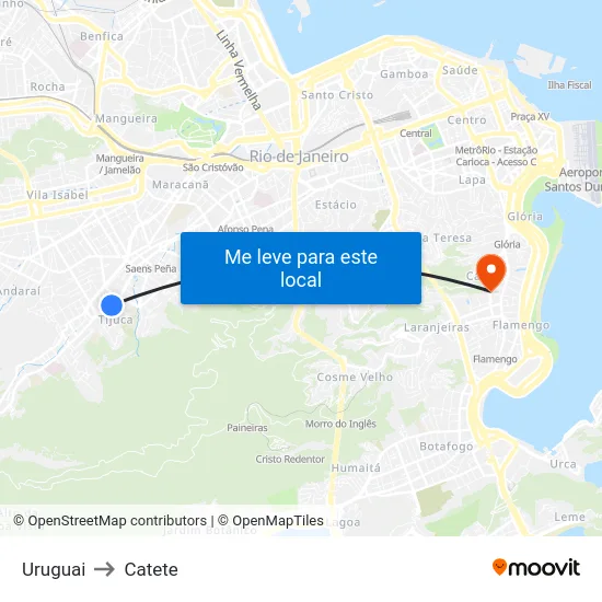 Uruguai to Catete map