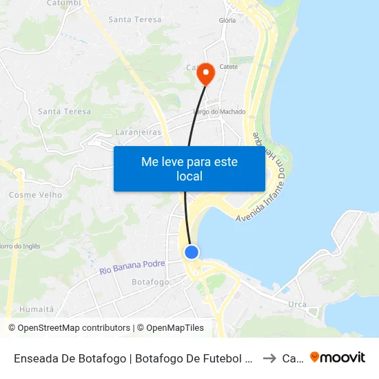 Enseada De Botafogo | Botafogo De Futebol E Regatas (Sentido Centro) to Catete map