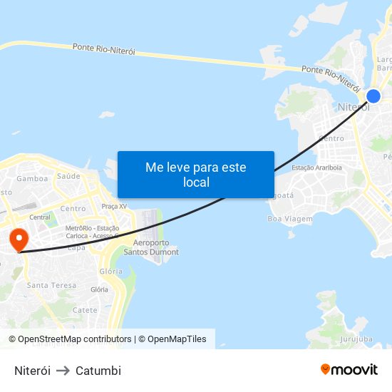 Niterói to Catumbi map