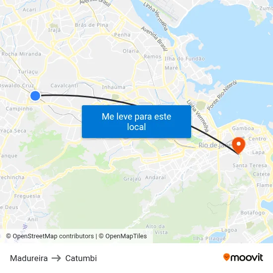 Madureira to Catumbi map