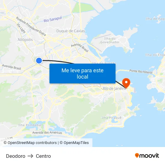 Deodoro to Centro map