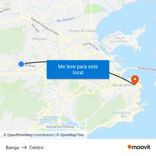 Bangu to Centro map